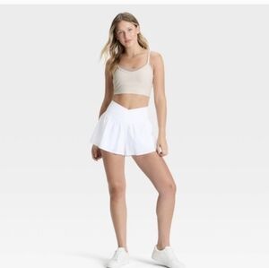 JoyLab V-Waist High-Rise White Athletic Skort Shorts
